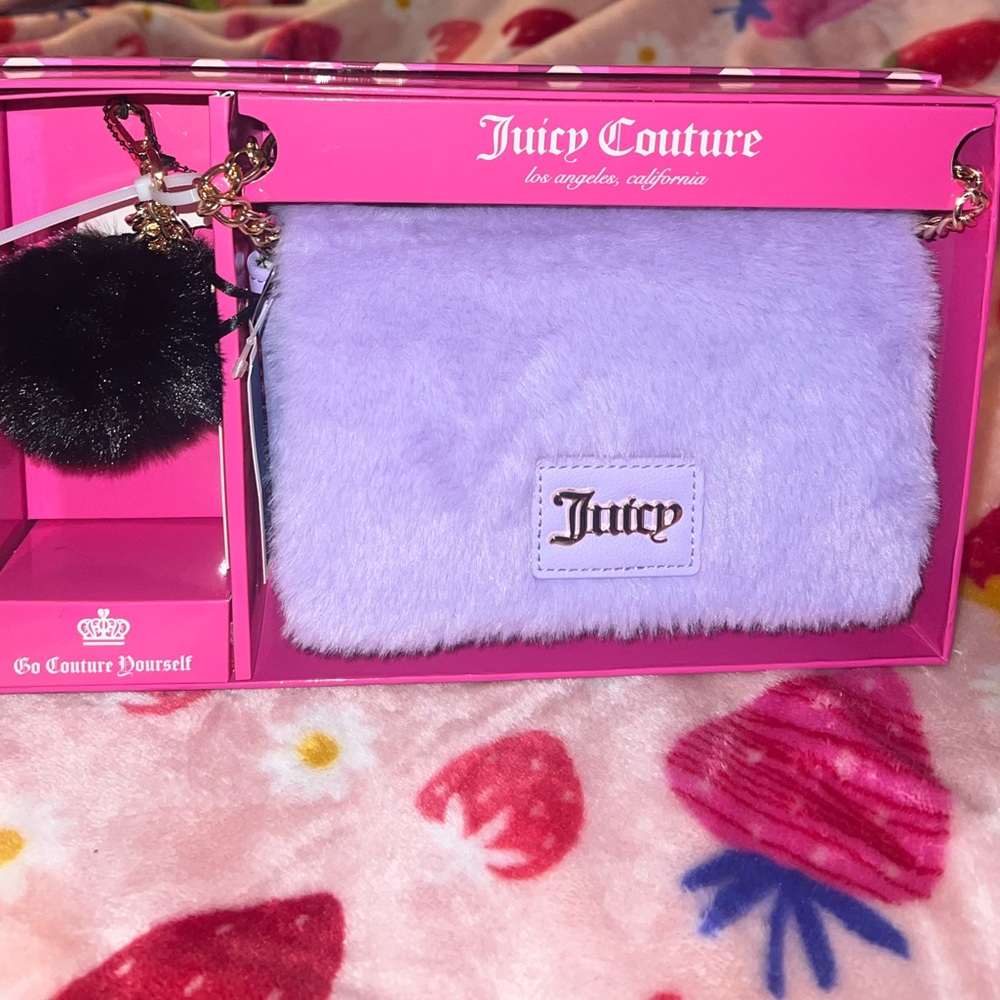 NWT Juicy Couture Flap Gothic Crossbody And Keychain Set